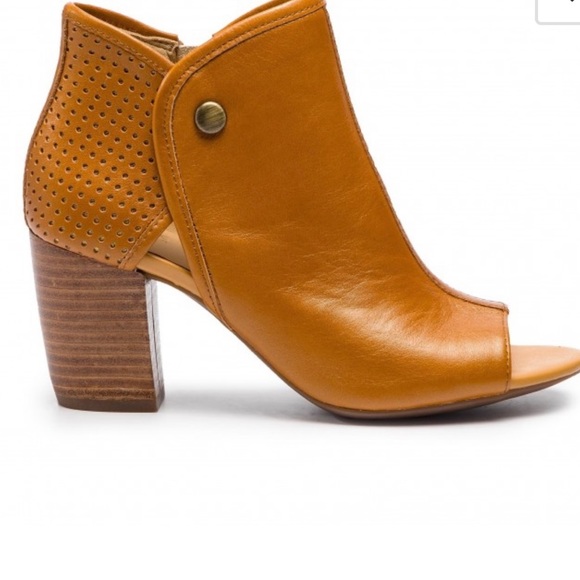 NEW GEOX RESPIRA GENUINE LEATHER OPEN TOE BOOTIE- IN CARMEL - SIZE 37 - Picture 6 of 9